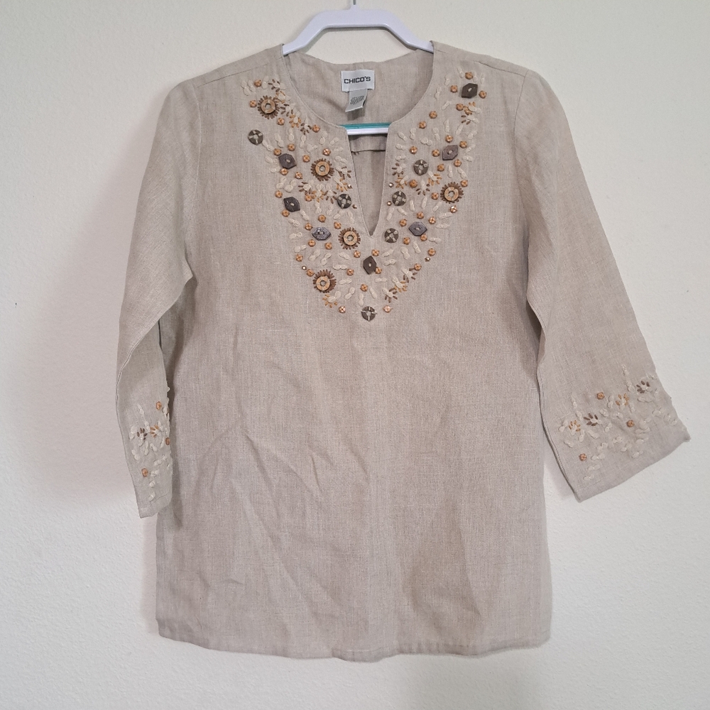 Chicos Beaded Top